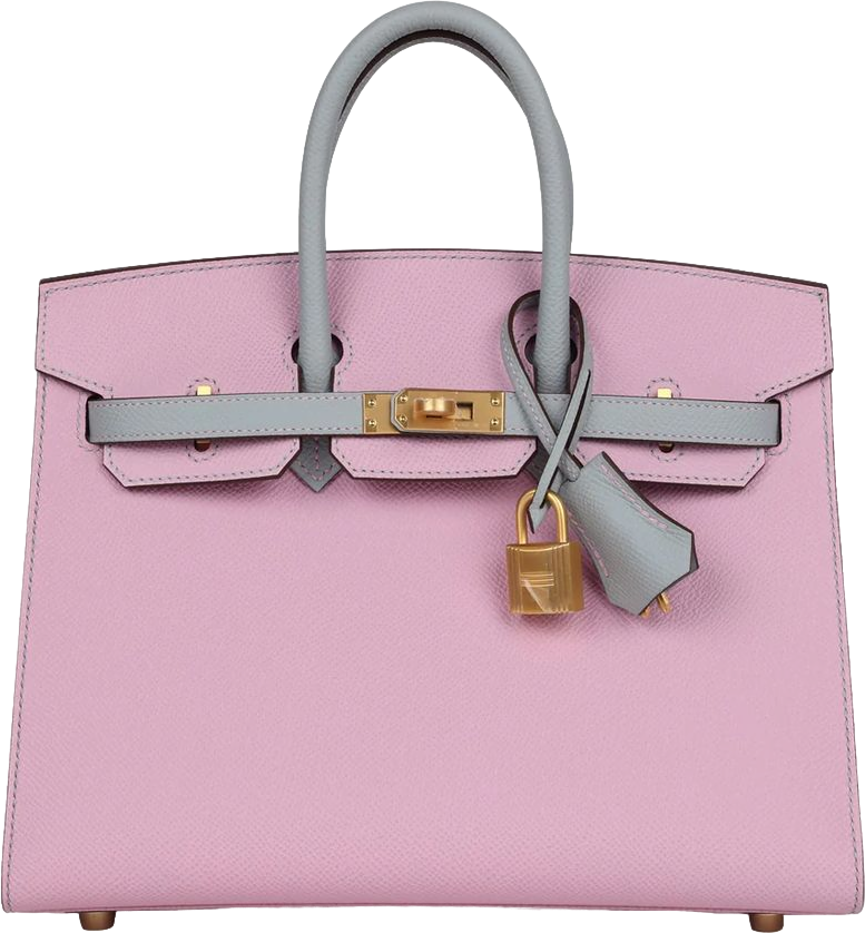 Hermes Special Order (HSS) Birkin 25 Mauve Sylvestre and Bleu Glacier Epsom Brushed Gold Hardware Hermes Special Order (HSS) Birkin 25 Mauve Sylvestre and Bleu Glacier Epsom Brushed Gold Hardware