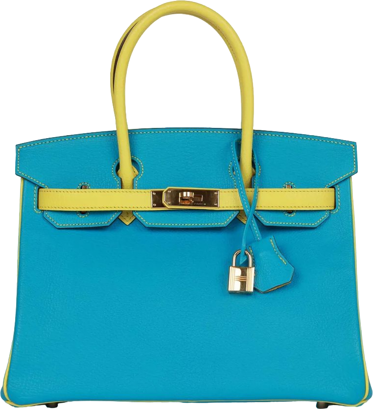 Hermes Special Order (HSS) Birkin 30 Bleu Turquoise and Lime Chevre Gold Hardware Hermes Special Order (HSS) Birkin 30 Bleu Turquoise and Lime Chevre Gold Hardware