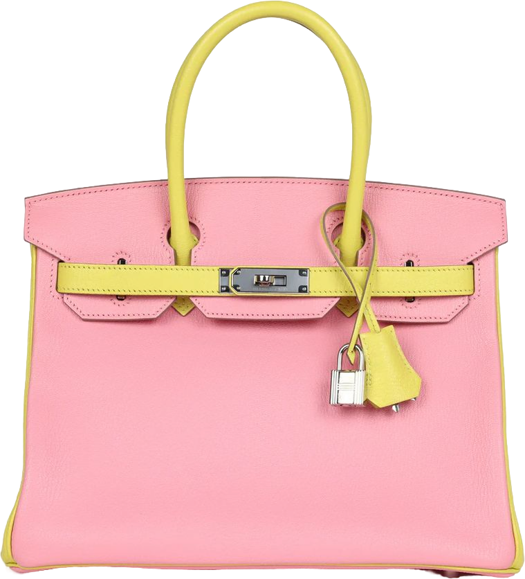 Hermes Special Order (HSS) Birkin 30 Rose Confetti and Lime Chevre Mysore Palladium Hardware