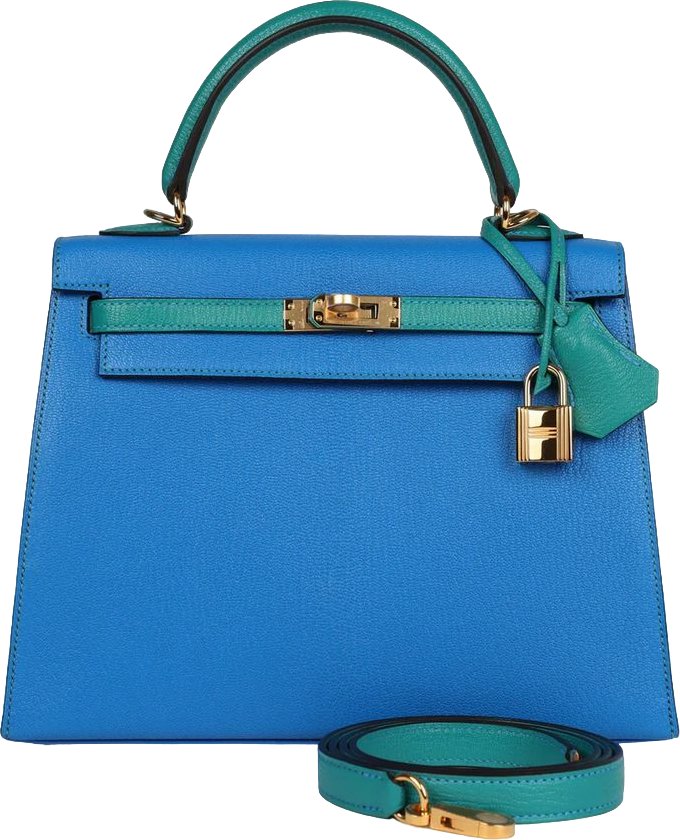 Hermes Special Order (HSS) Kelly Sellier 25 Bleu Hydra and Bleu Paon Chevre Mysore Gold Hardware Hermes Special Order (HSS) Kelly Sellier 25 Bleu Hydra and Bleu Paon Chevre Mysore Gold Hardware