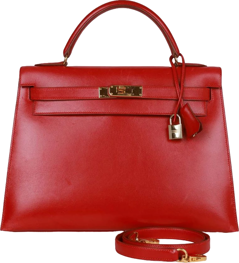 Vintage Hermes Kelly Sellier 32 Rouge Vif Box Gold Hardware Vintage Hermes Kelly Sellier 32 Rouge Vif Box Gold Hardware