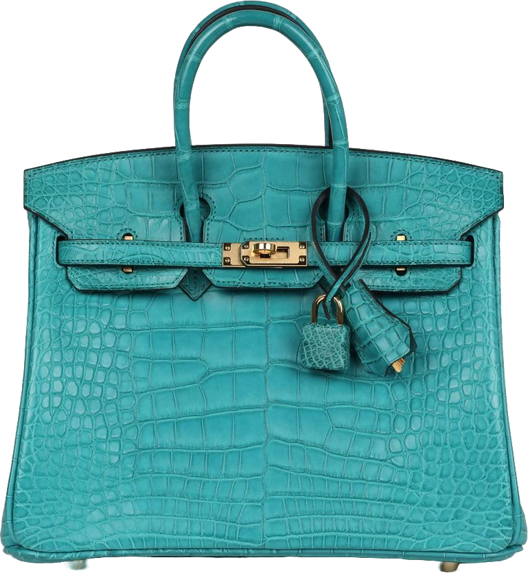 Hermes Birkin 25 Blue Paon Matte Alligator Gold Hardware Hermes Birkin 25 Blue Paon Matte Alligator Gold Hardware