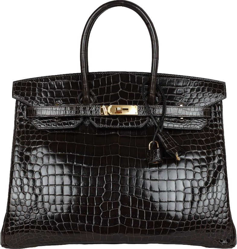 Hermes Birkin 35 Graphite Shiny Porosus Crocodile Gold Hardware Hermes Birkin 35 Graphite Shiny Porosus Crocodile Gold Hardware