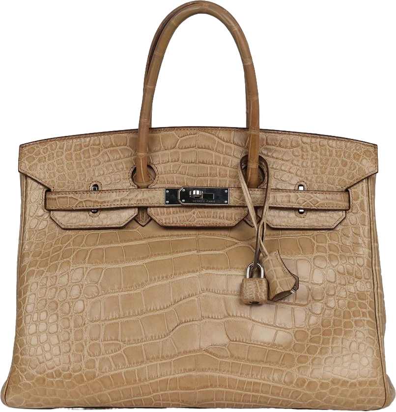 Hermes Birkin 35 Poussiere Matte Alligator Palladium Hardware