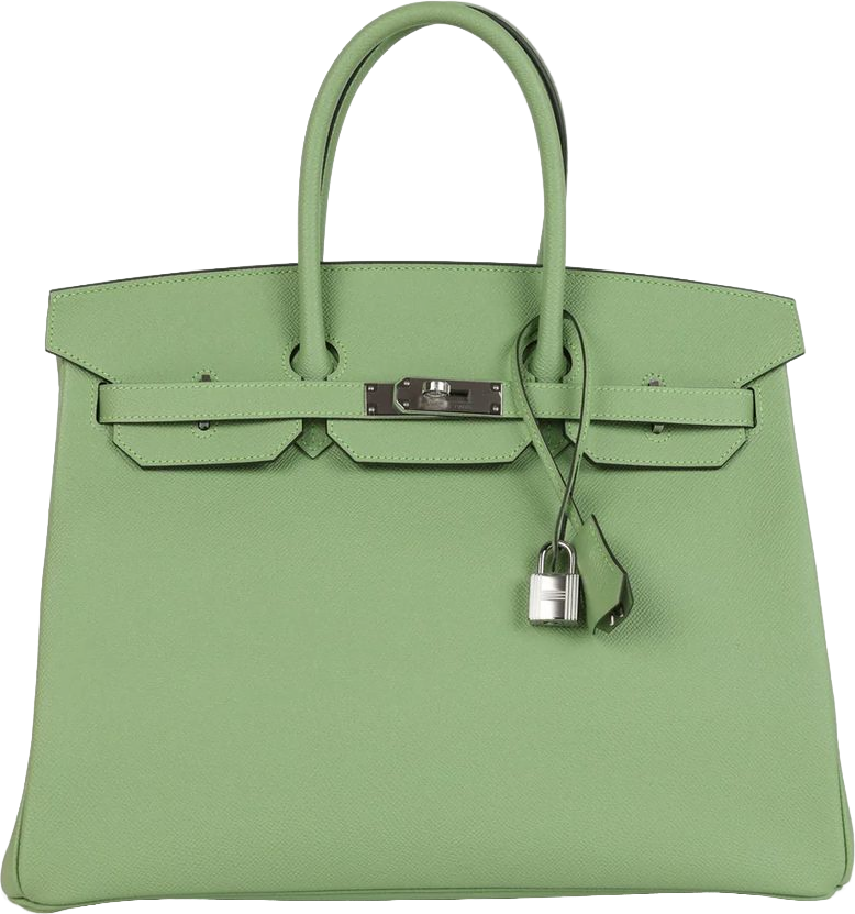 Hermes Birkin 35 Vert Criquet Epsom Palladium Hardware Hermes Birkin 35 Vert Criquet Epsom Palladium Hardware