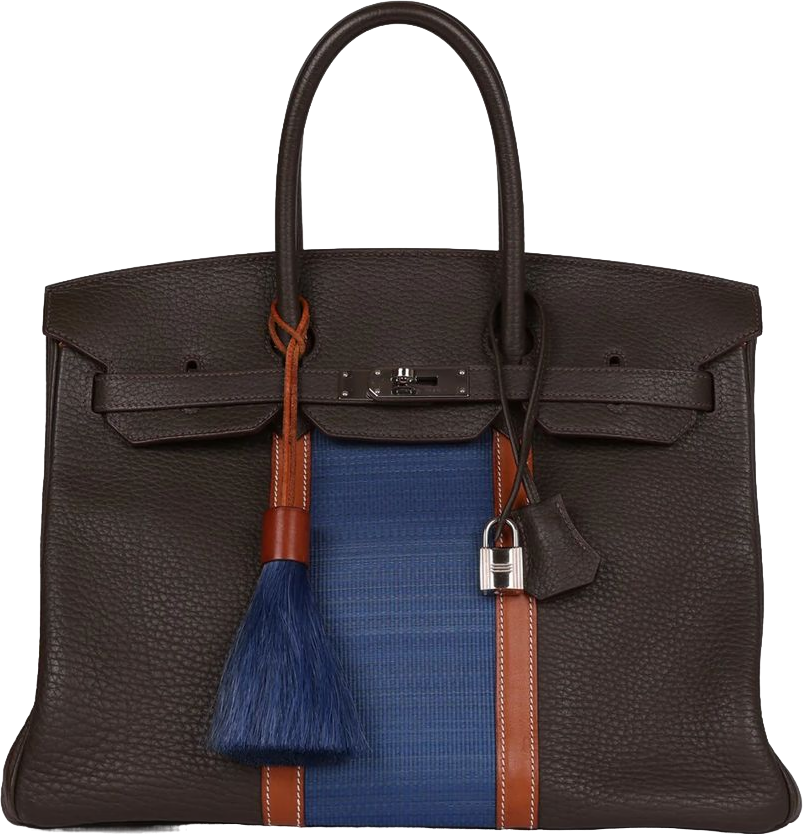 Hermes Birkin Club 35 Vert Bronze, Blue Thalassa, Fauve Barenia Fjord & Ottomane Palladium Hardware
