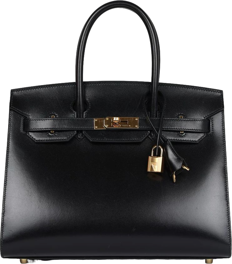 Hermes Birkin Sellier 30 Black Box Gold Hardware
