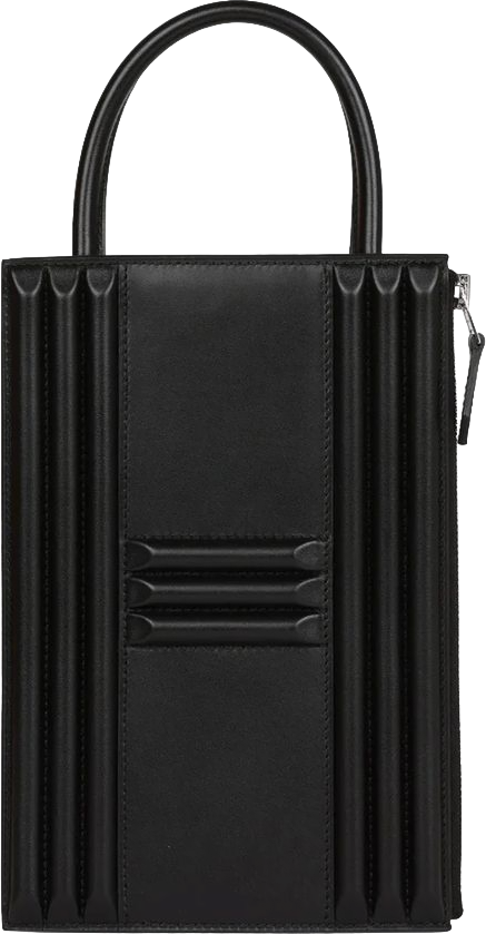 Hermes Cadena Lock Bag Black Tadelakt Palladium Hardware