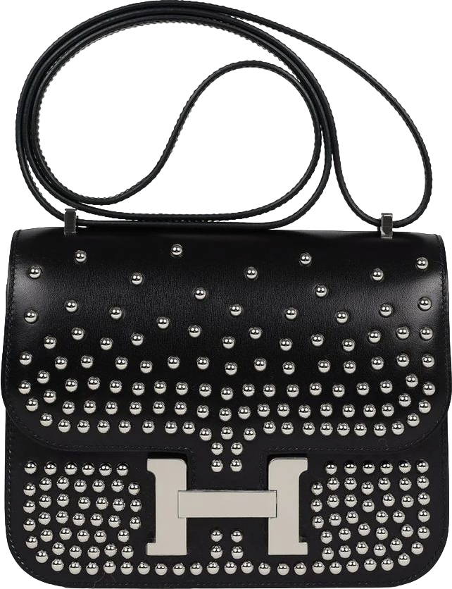 Hermes Constance 1-18 Clouté Black Box Calf Palladium Hardware Hermes Constance 1-18 Clouté Black Box Calf Palladium Hardware