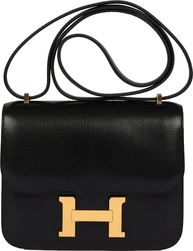 Hermes Constance 18 Black Chevre Chamkila Gold Hardware