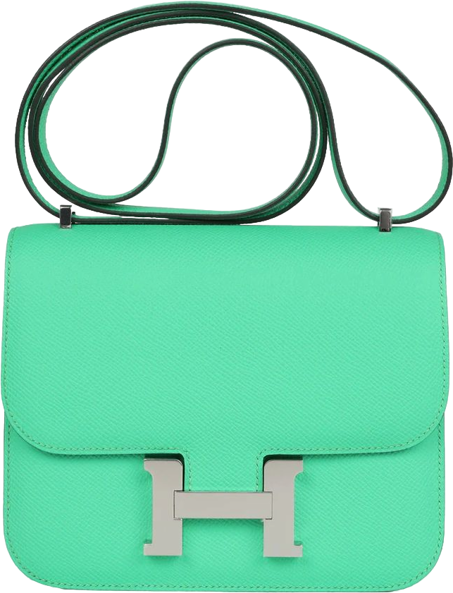 Hermes Constance 18 Vert Comics Epsom Palladium Hardware Hermes Constance 18 Vert Comics Epsom Palladium Hardware