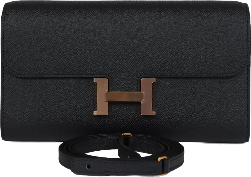 Hermes Constance Wallet To Go Black Epsom Rose Gold Hardware Hermes Constance Wallet To Go Black Epsom Rose Gold Hardware