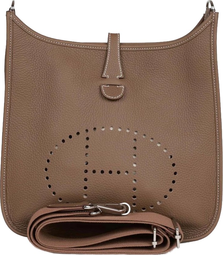 Hermes Evelyne III PM Etoupe Clemence Palladium Hardware