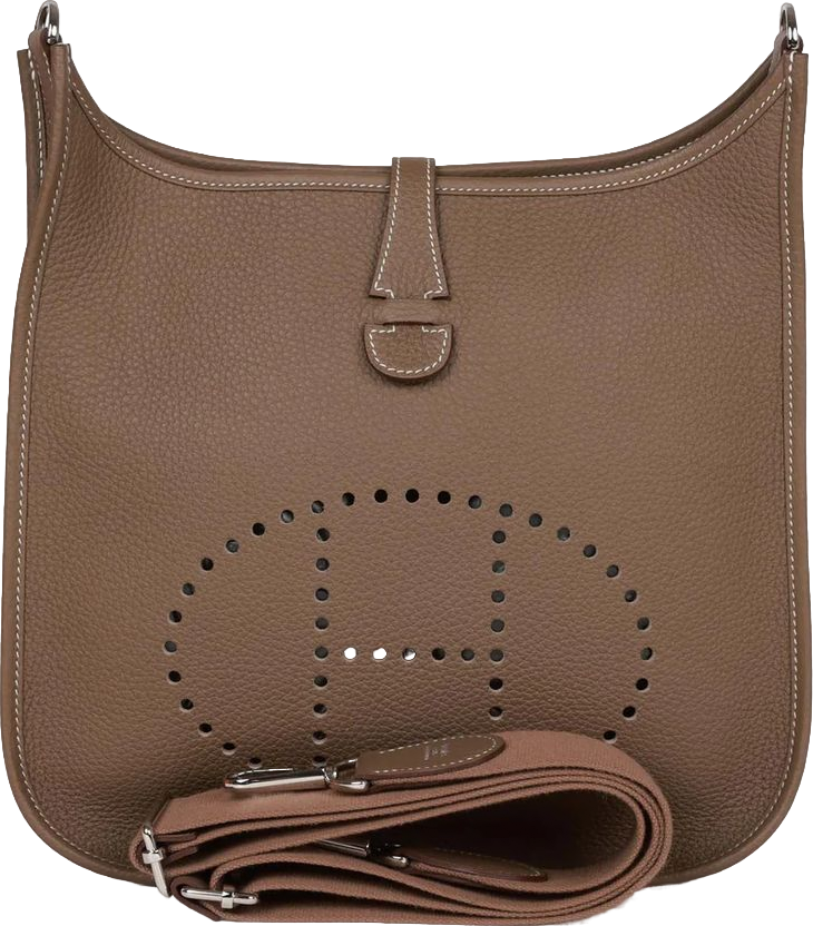 Hermes Evelyne III PM Etoupe Clemence Palladium Hardware