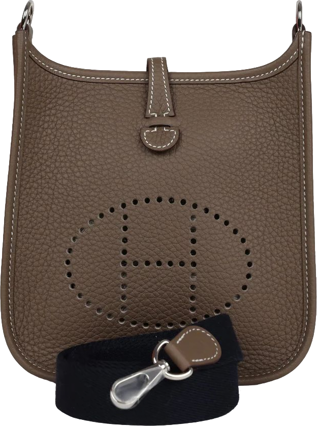 Hermes Evelyne TPM Etoupe Clemence Palladium Hardware Hermes Evelyne TPM Etoupe Clemence Palladium Hardware