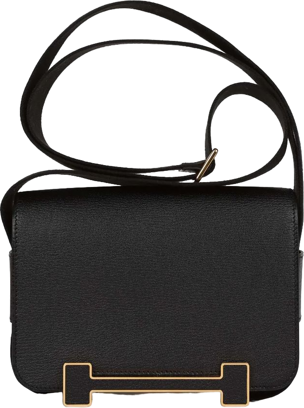 Hermes Geta Black Chevre Gold Hardware Hermes Geta Black Chevre Gold Hardware