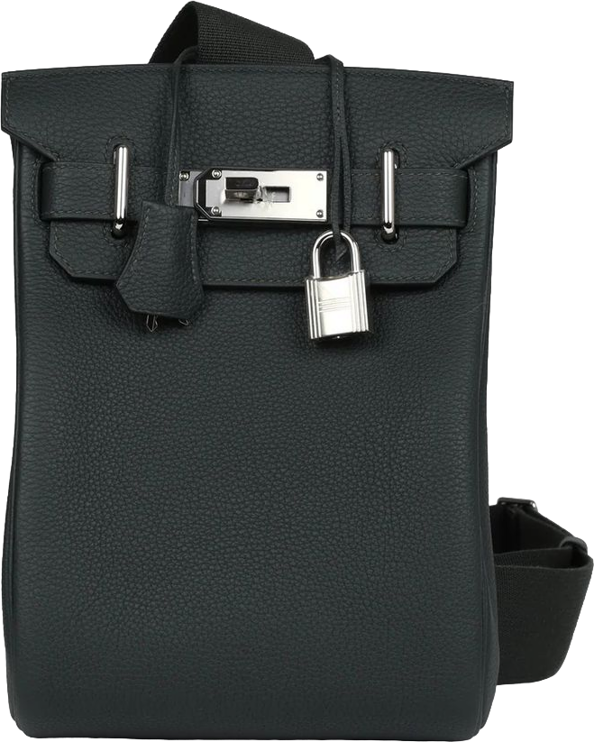 Hermes Hac A Dos PM Vert Fonce Togo Palladium Hardware