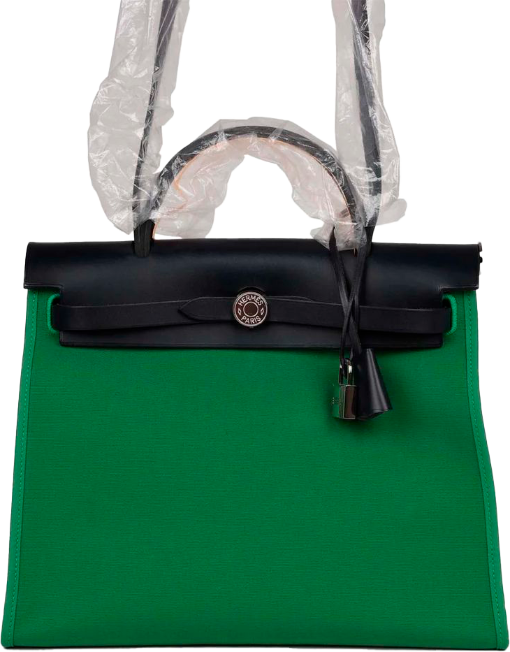 Hermes Herbag Zip PM 31 Bambou Toile H/Bleu Indigo Vache Hunter Palladium Hardware Hermes Herbag Zip PM 31 Bambou Toile H/Bleu Indigo Vache Hunter Palladium Hardware
