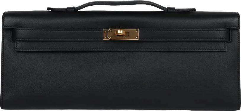 Hermes Kelly Cut Black Swift Gold Hardware