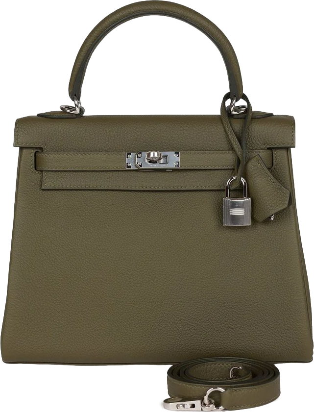 Hermes Kelly Retourne 25 Vert Veronese Togo Palladium Hardware