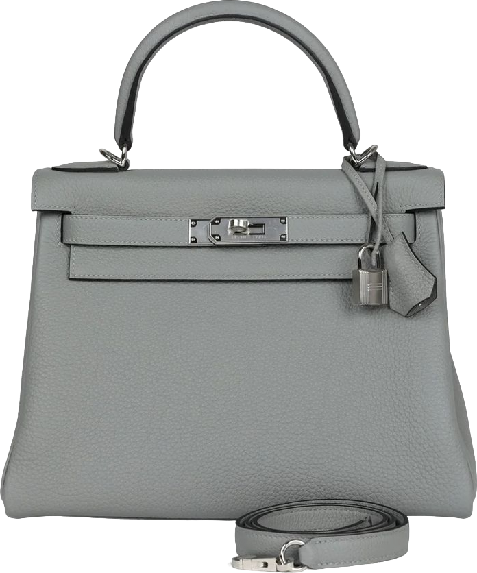 Hermes Kelly Retourne 28 Gris Mouette Togo Palladium Hardware