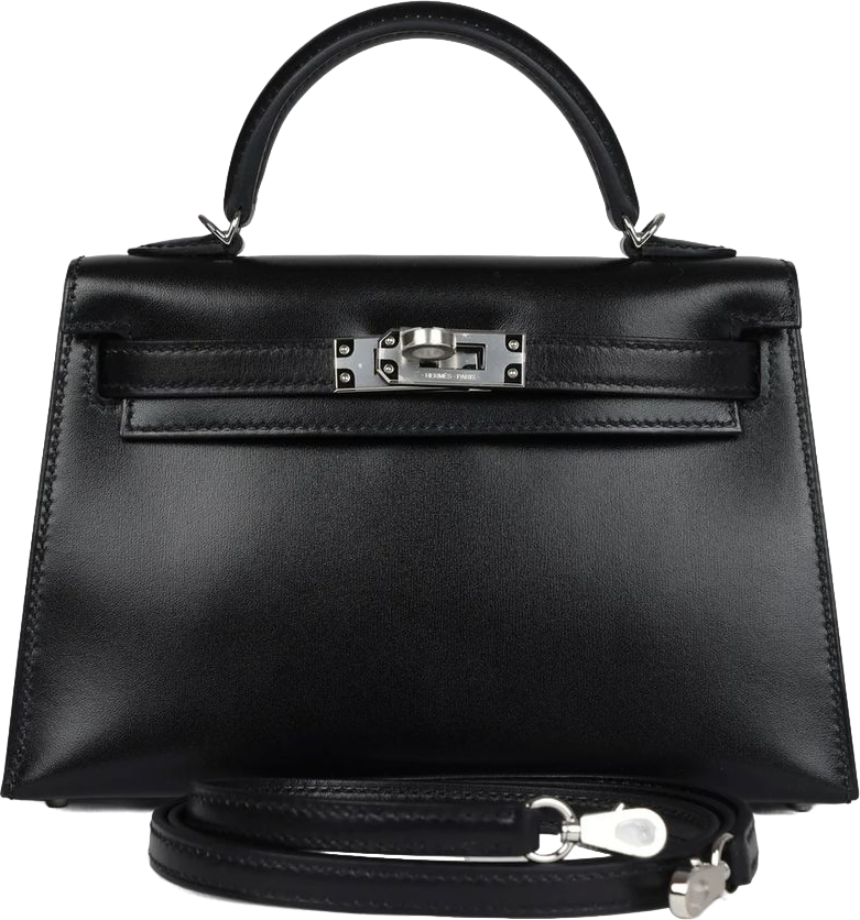 Hermes Kelly Sellier 20 Black Box Palladium Hardware Hermes Kelly Sellier 20 Black Box Palladium Hardware