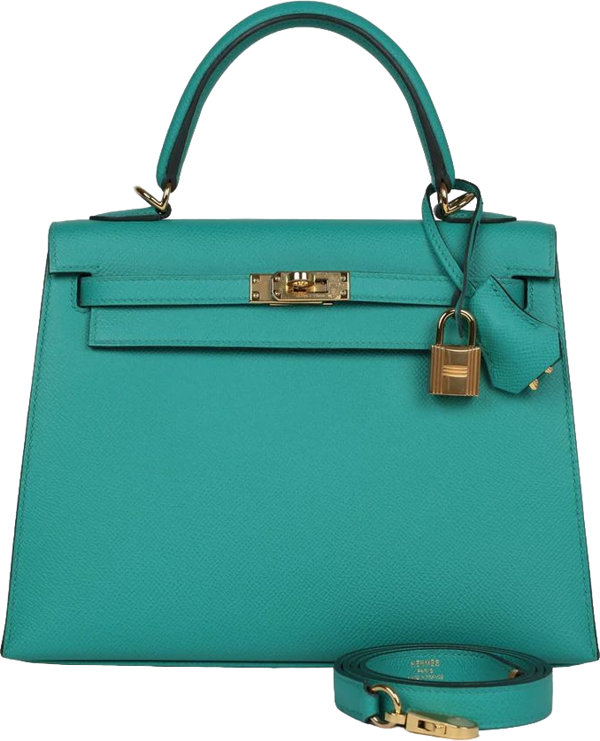 Hermes Kelly Sellier 25 Vert Verone Epsom Gold Hardware