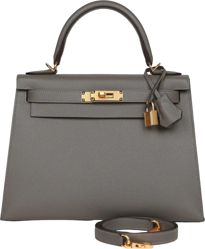Hermes Kelly Sellier 28 Gris Meyer Epsom Gold Hardware