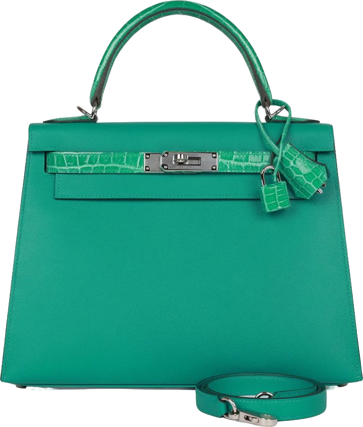 Hermes Kelly Sellier 28 Vert Verone Madame and Shiny Niloticus Crocodile Touch Palladium Hardware Hermes Kelly Sellier 28 Vert Verone Madame and Shiny Niloticus Crocodile Touch Palladium Hardware