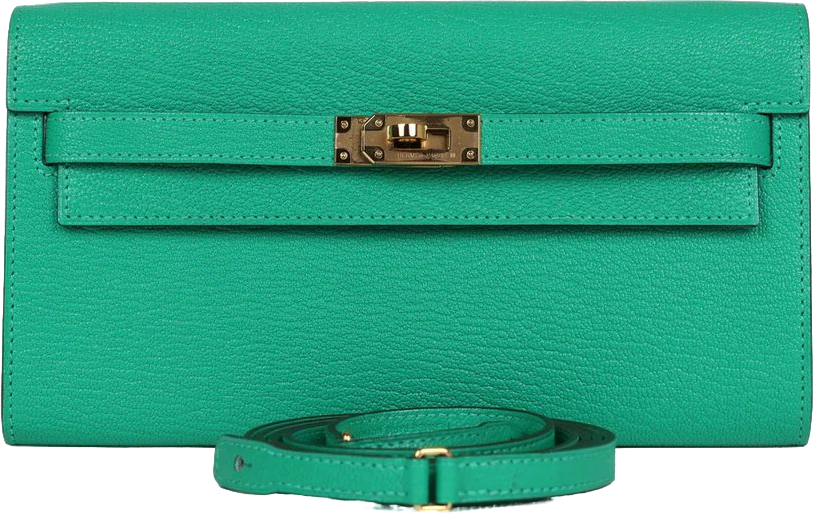 Hermes Kelly Wallet To Go Menthe Chevre Gold Hardware