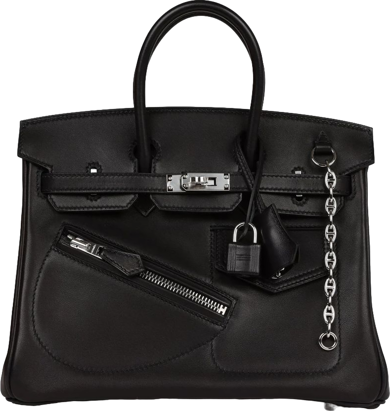 Hermes Limited Edition Birkin Rock 25 Black Volupto Palladium Hardware Hermes Limited Edition Birkin Rock 25 Black Volupto Palladium Hardware