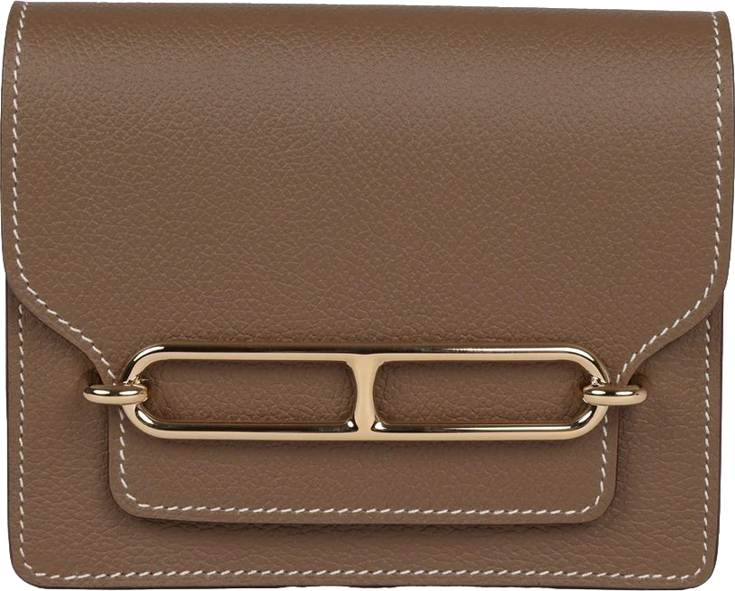 Hermes Roulis Slim Wallet Etoupe Evercolor Gold Hardware