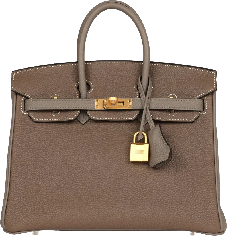 Hermes Special Order (HSS) Birkin 25 Etoupe and Etain Togo Brushed Gold Hardware