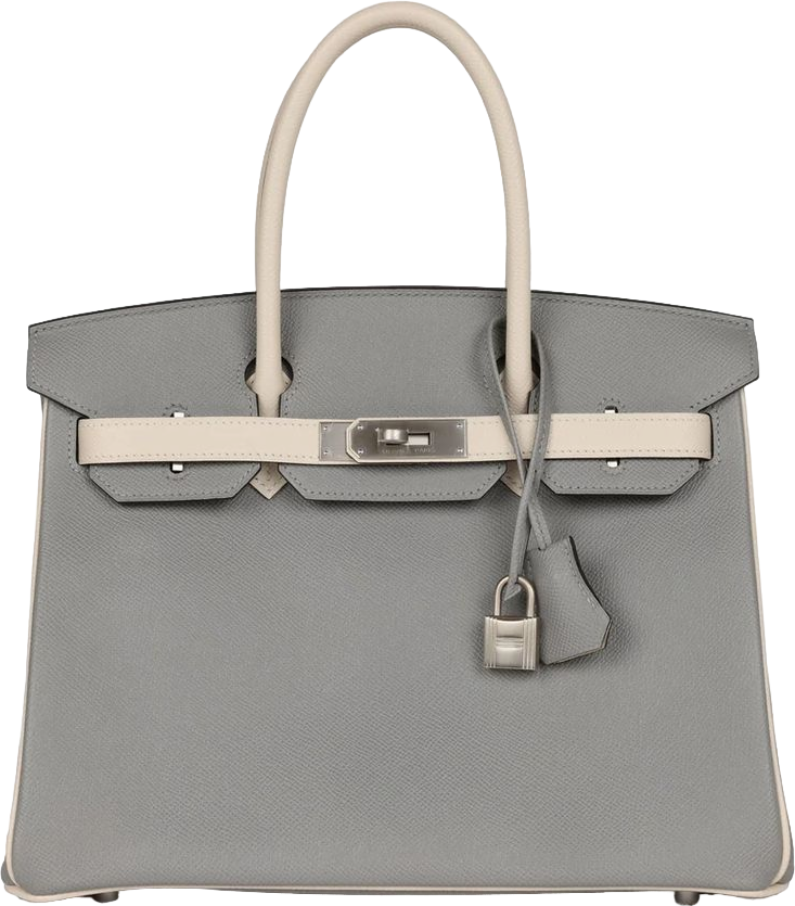 Hermes Special Order (HSS) Birkin 30 Gris Mouette and Craie Epsom Brushed Palladium Hardware Hermes Special Order (HSS) Birkin 30 Gris Mouette and Craie Epsom Brushed Palladium Hardware