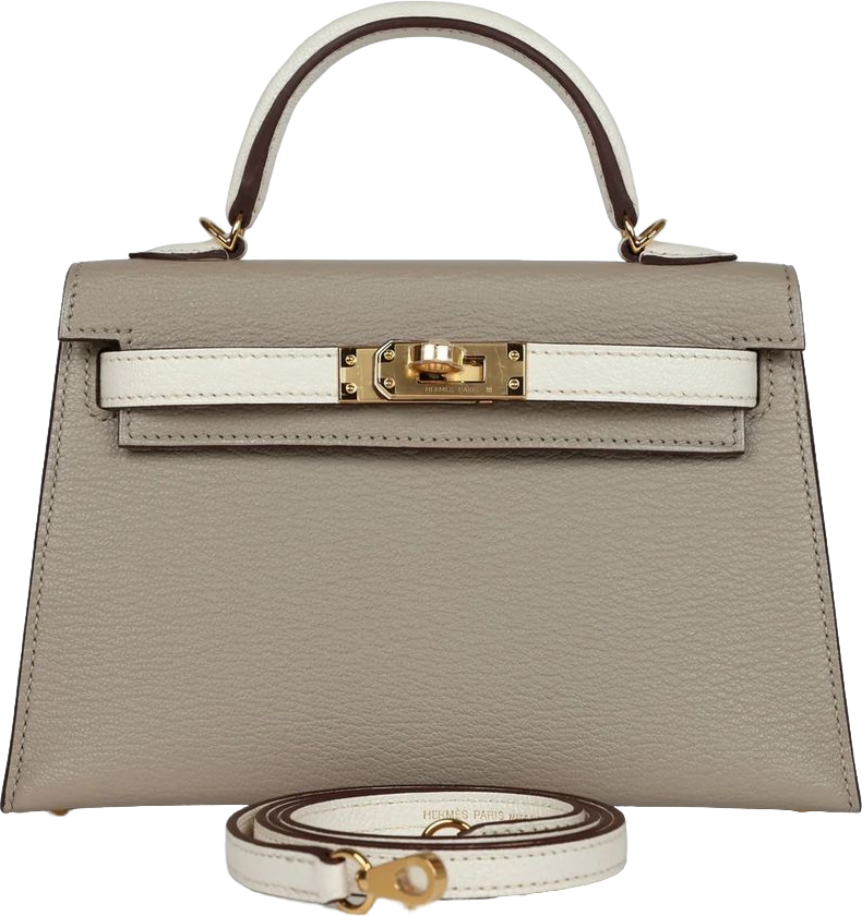 Hermes Special Order (HSS) Kelly 20 Gris Tourterelle and Nata Chevre Gold Hardware