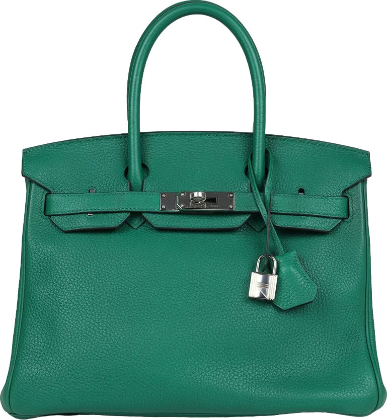 Pre-Owned Hermes Birkin 30 Vert Vertigo Clemence Palladium Hardware Pre-Owned Hermes Birkin 30 Vert Vertigo Clemence Palladium Hardware