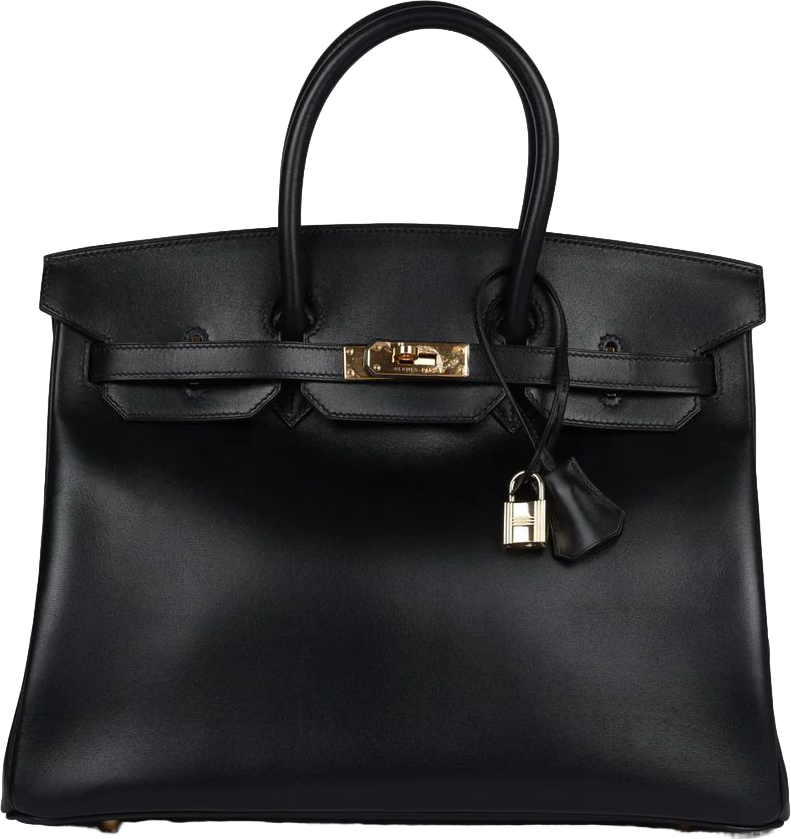 Vintage Hermes Birkin 35 Black Box Gold Hardware Vintage Hermes Birkin 35 Black Box Gold Hardware