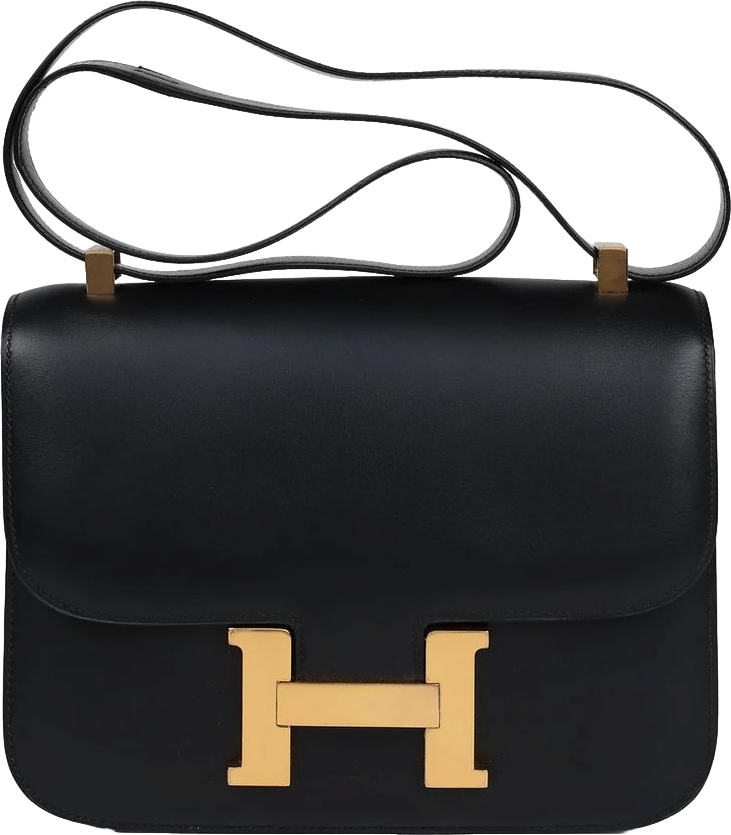Vintage Hermes Constance 23 Black Evercalf Gold Hardware