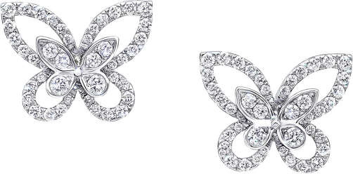 Butterfly Silhouette Diamond Mini Stud Earrings Graff