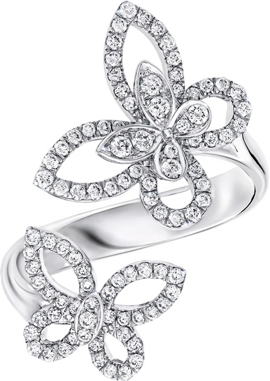 Double Butterfly Silhouette Diamond Ring Graff
