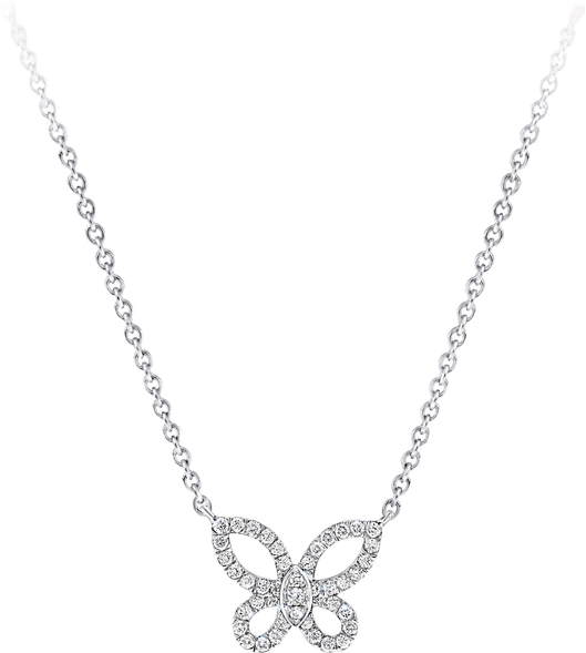 Mini Butterfly Silhouette Diamond Pendant Graff