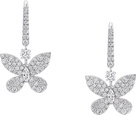 Pavé Butterfly Mini Diamond Drop Earrings Graff