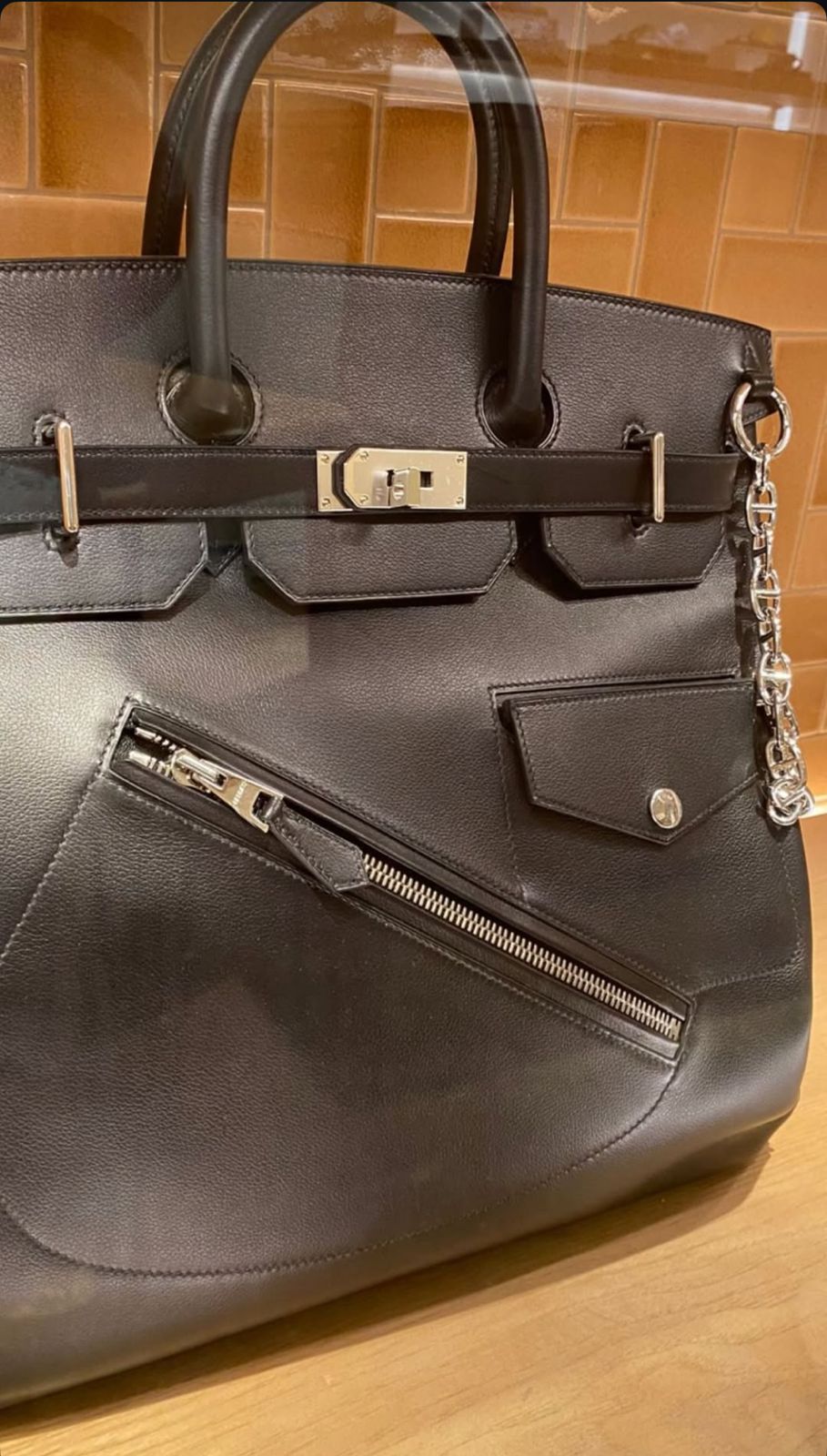 Hermes Birkin 40 HAC Rock Black / voloputo /  phw