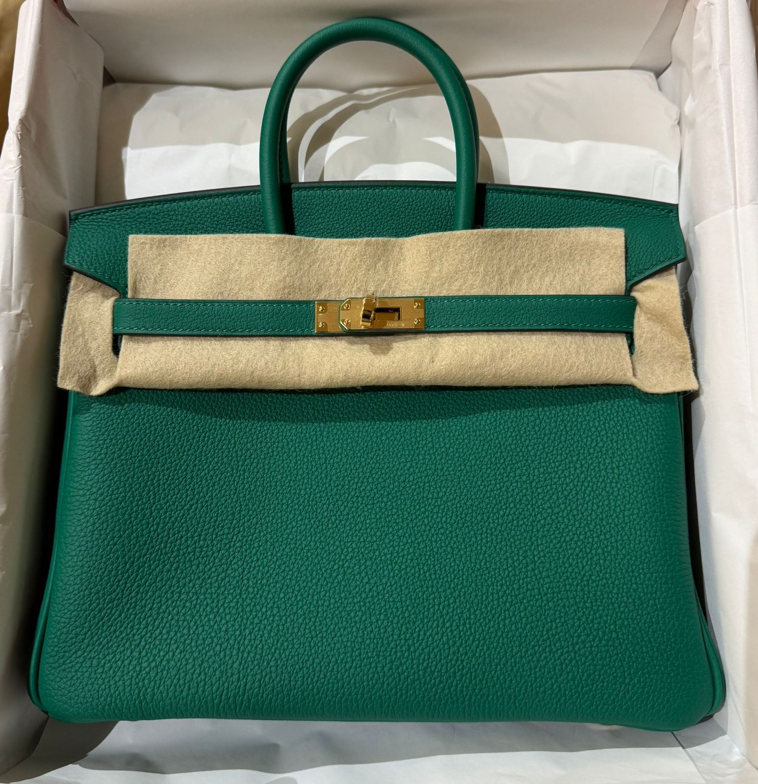 Hermes Birkin 25 vert vérité / Togo / GHW W Hermes Birkin 25 vert vérité / Togo / GHW W