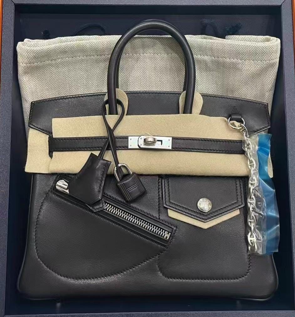 Hermes Birkin 25 Rock Black / volupto / PHW W