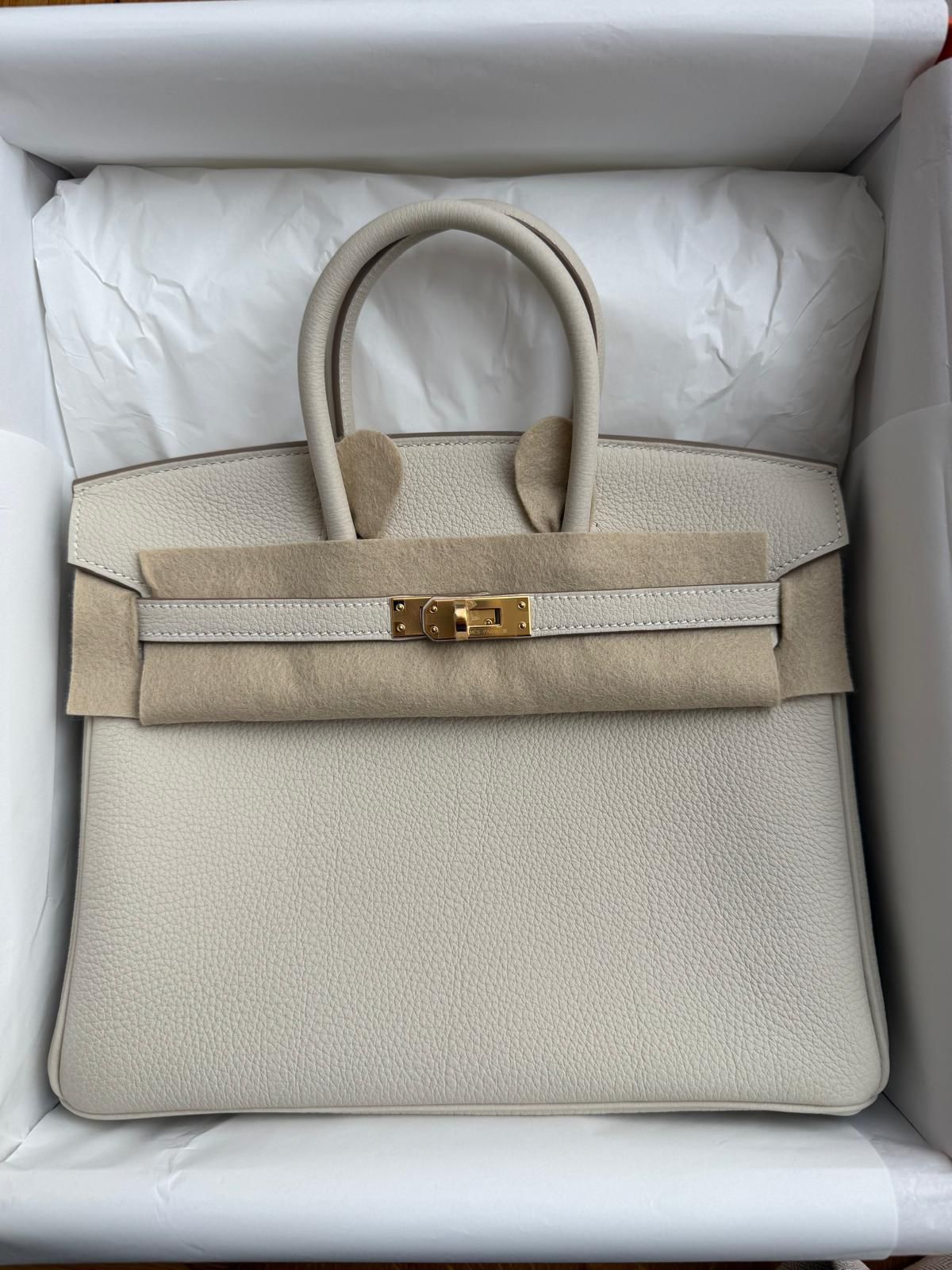Hermes Birkin 25 Craie / Togo / ghw stamp w