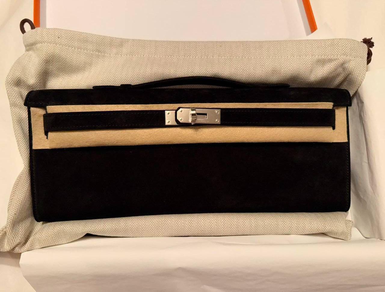 Hermes Kelly Cut Black / Veau Doublis / phw W