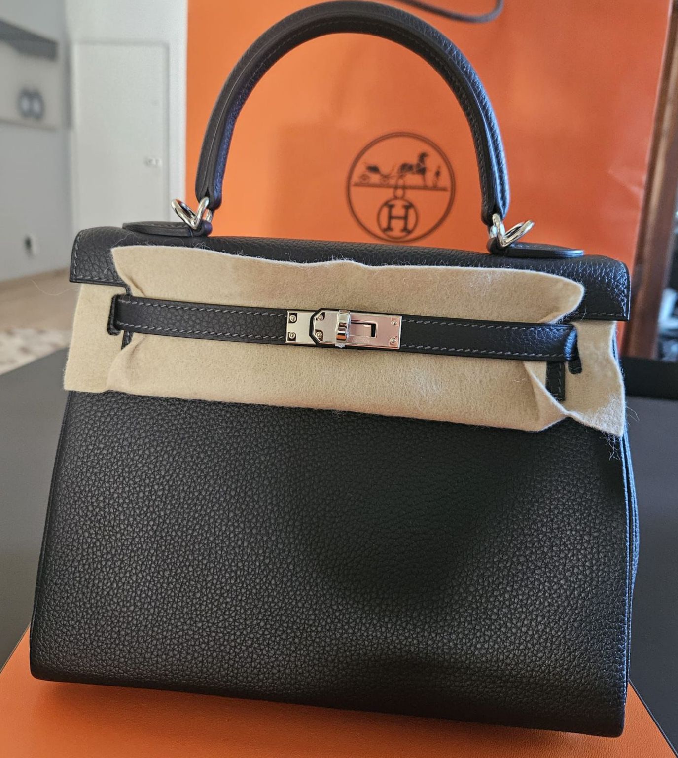 Hermes Kelly 25 Caban / Togo / phw W