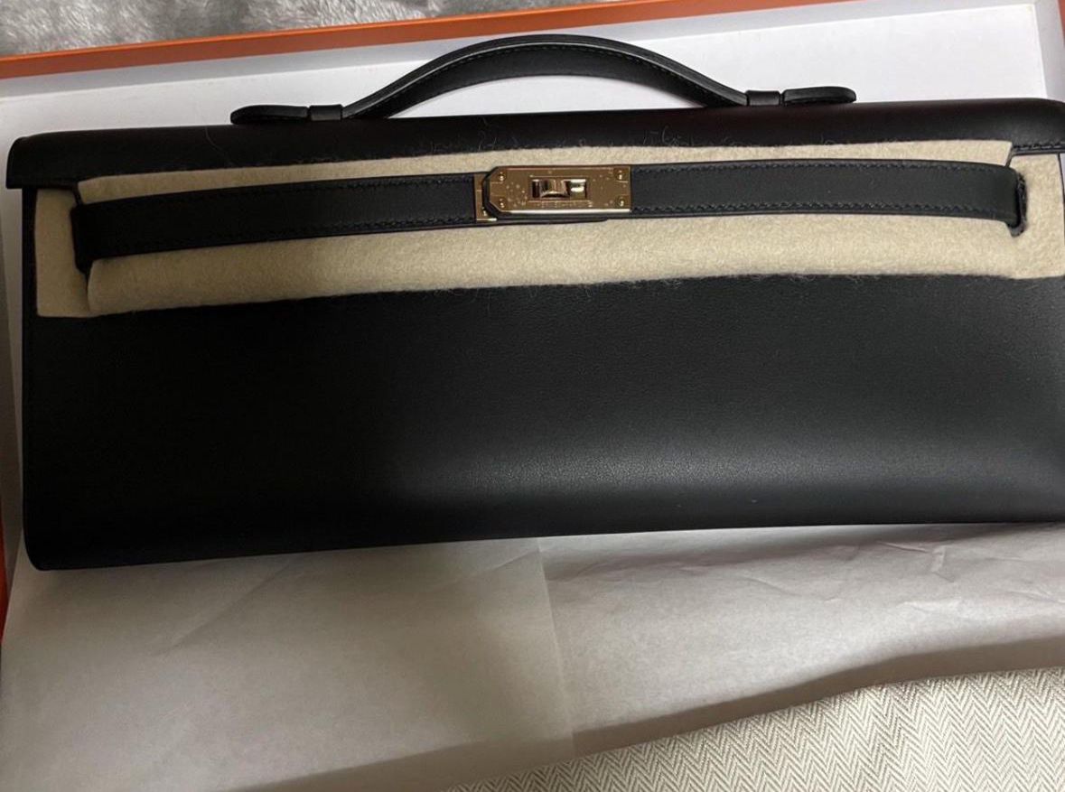 Hermes kelly cut black / swift / rghw Z