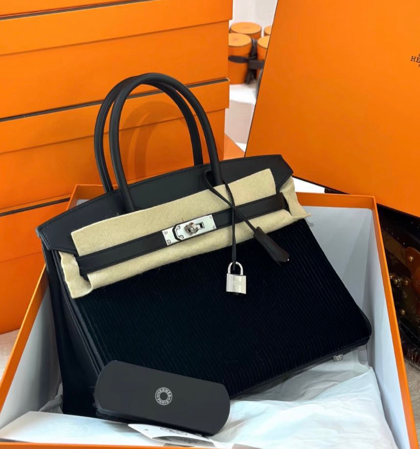 Hermes Birkin 30 black / Cote à cote / Phw B Hermes Birkin 30 black / Cote à cote / Phw B